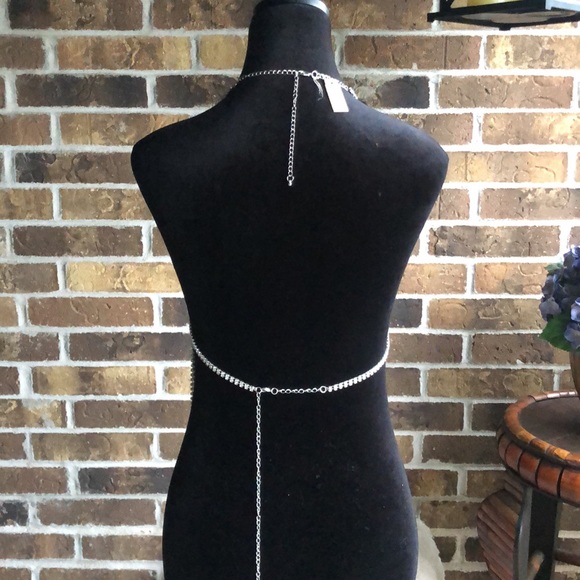 NEW Natasha CLEAR STONE BODY CHAIN - Picture 7 of 8